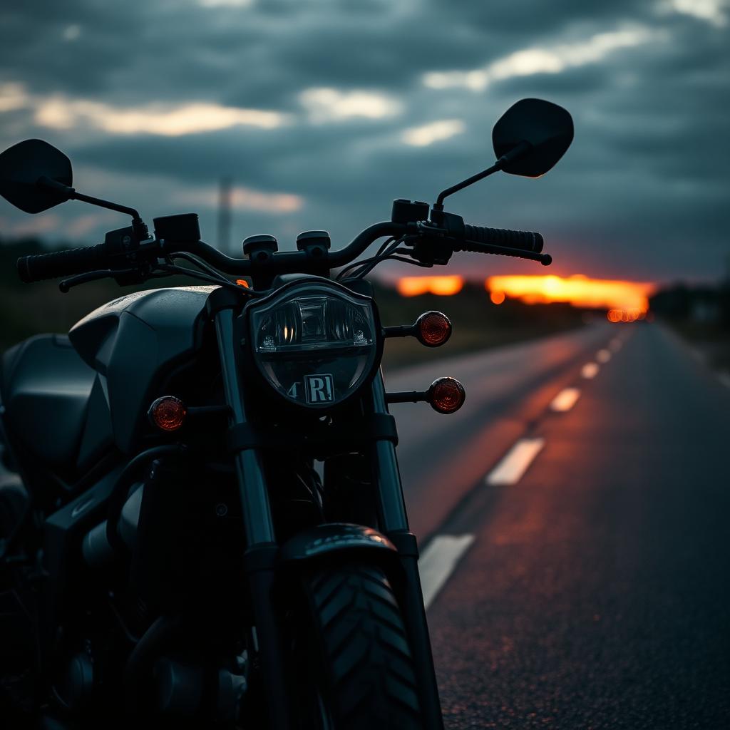 Premium motorcycle at dusk
